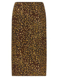 Falda midi Twinset marrón de viscosa