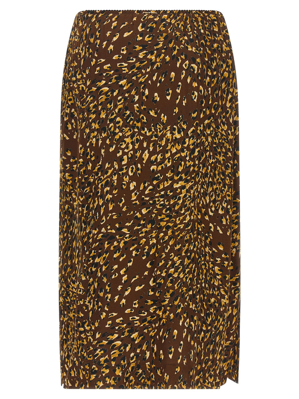 Falda midi Twinset marrón de viscosa