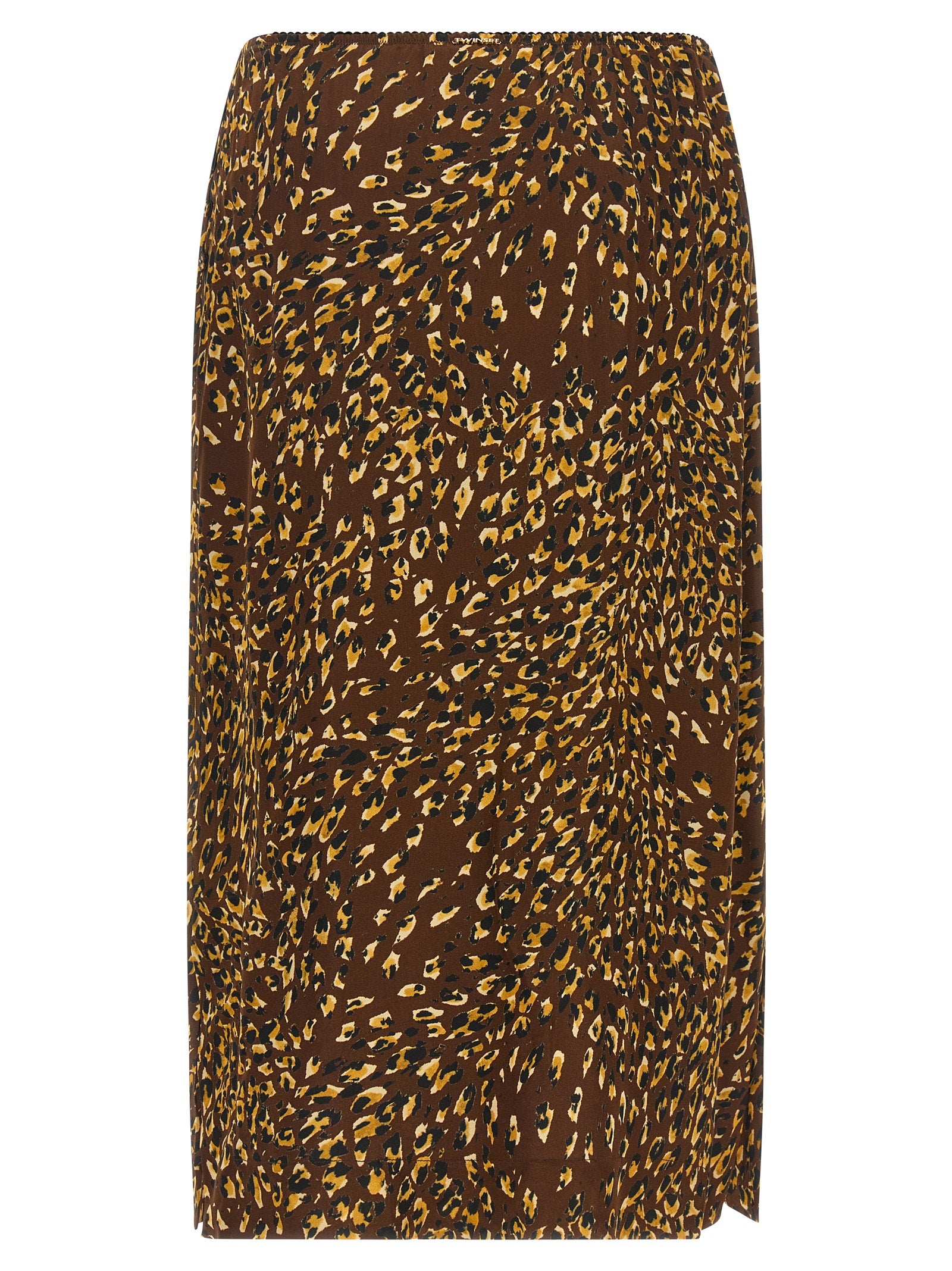 Falda midi Twinset marrón de viscosa