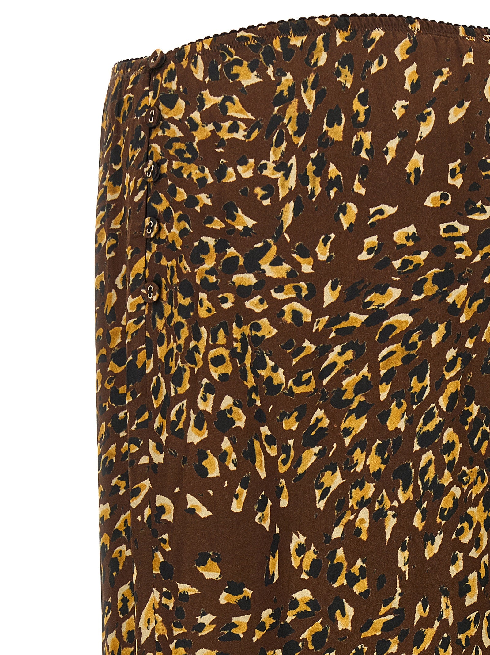 Falda midi Twinset marrón de viscosa