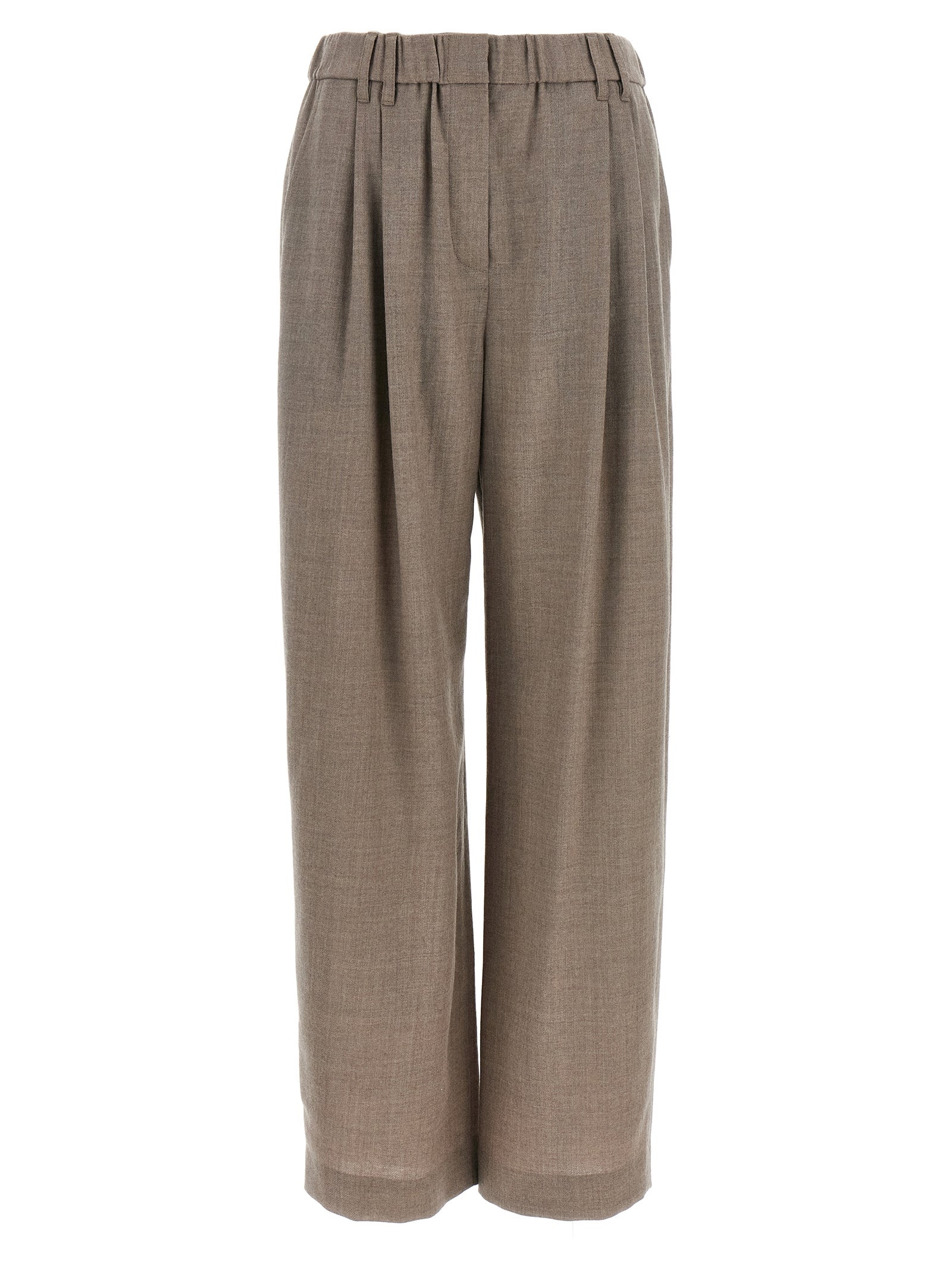 Brunello Cucinelli Pantalón casual de lana virgen blanco