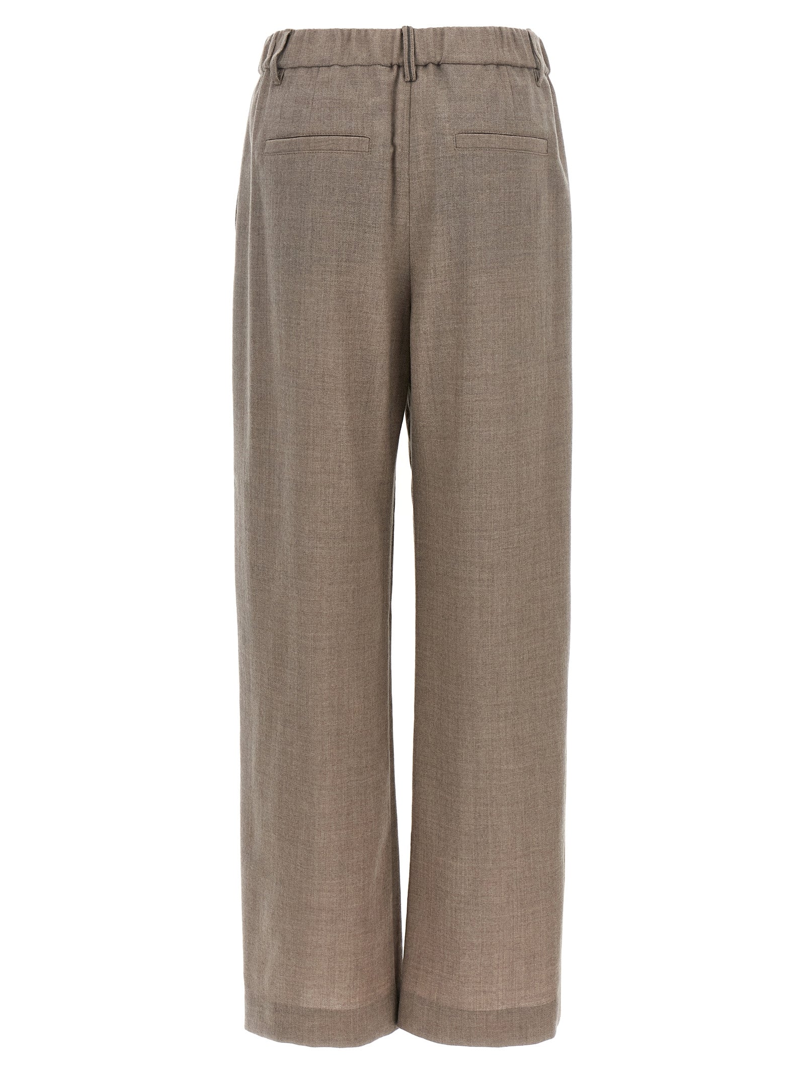 Brunello Cucinelli Pantalón casual de lana virgen blanco
