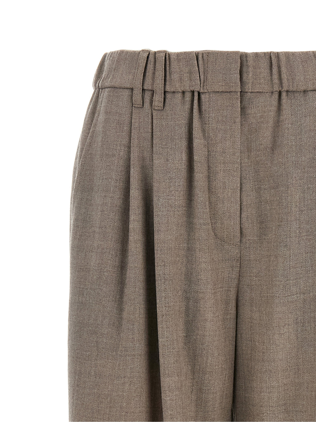 Brunello Cucinelli Pantalón casual de lana virgen blanco