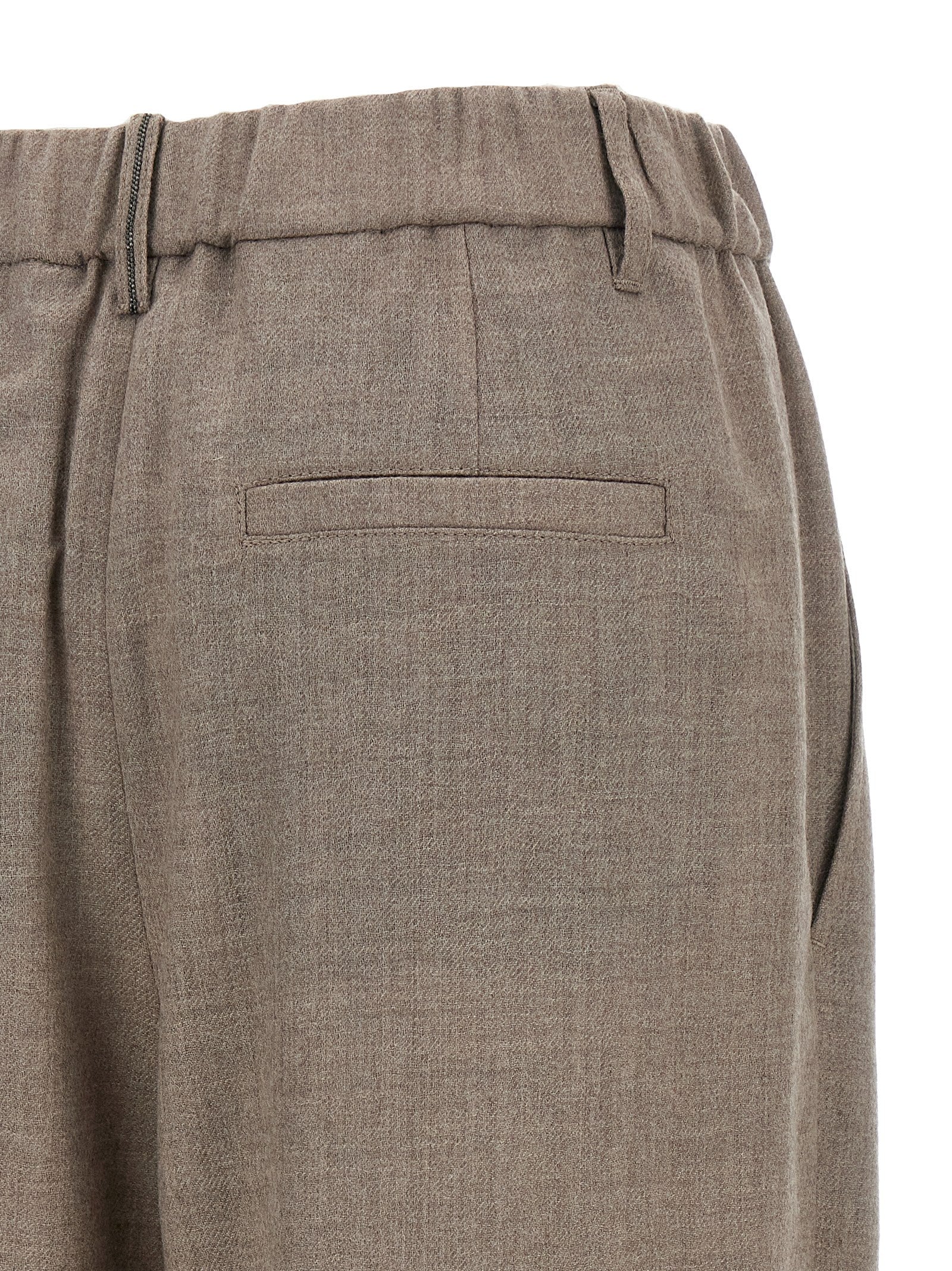 Brunello Cucinelli Pantalón casual de lana virgen blanco