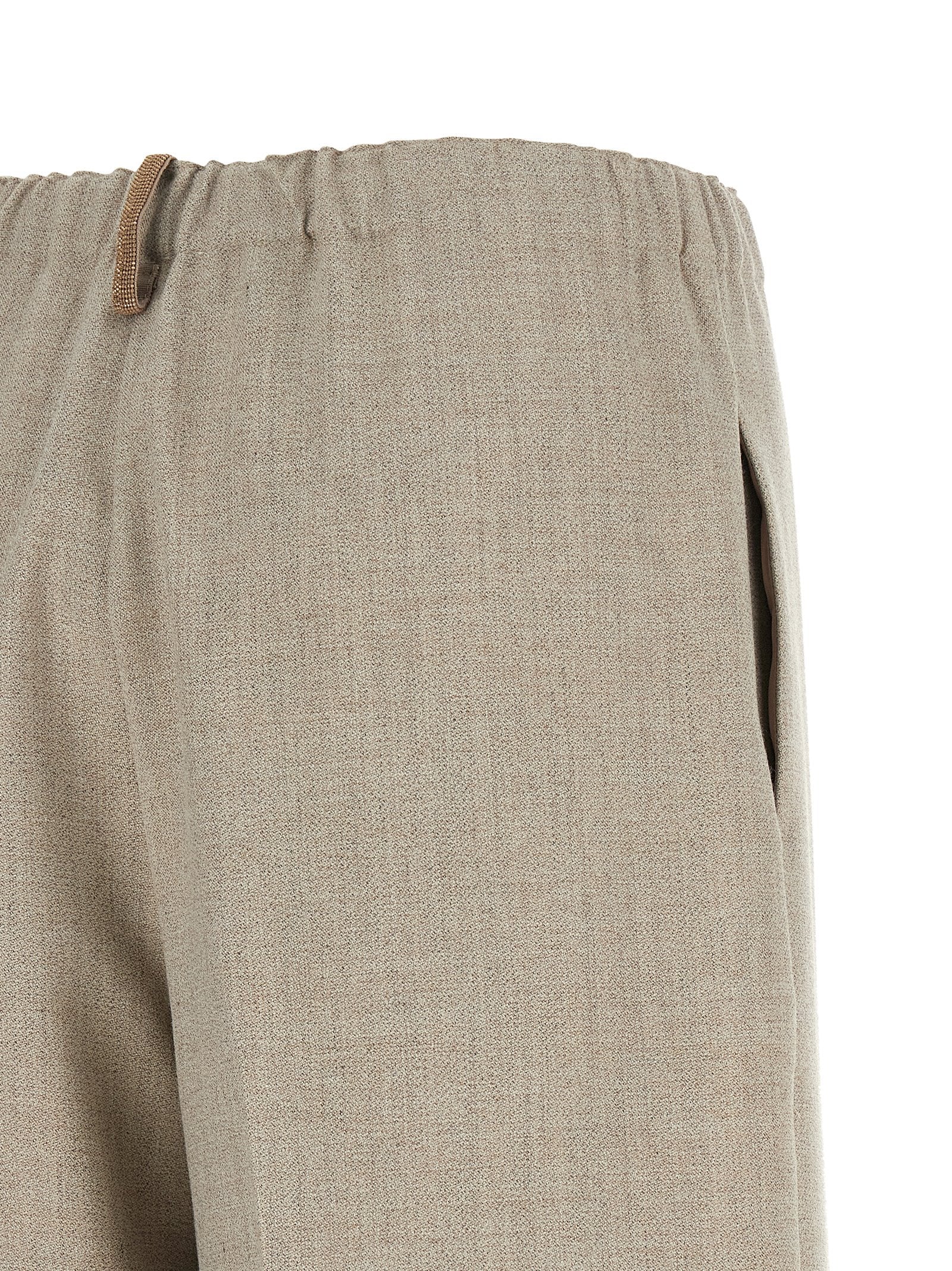 Pantalones casuales beige de poliéster Fabiana Filippi