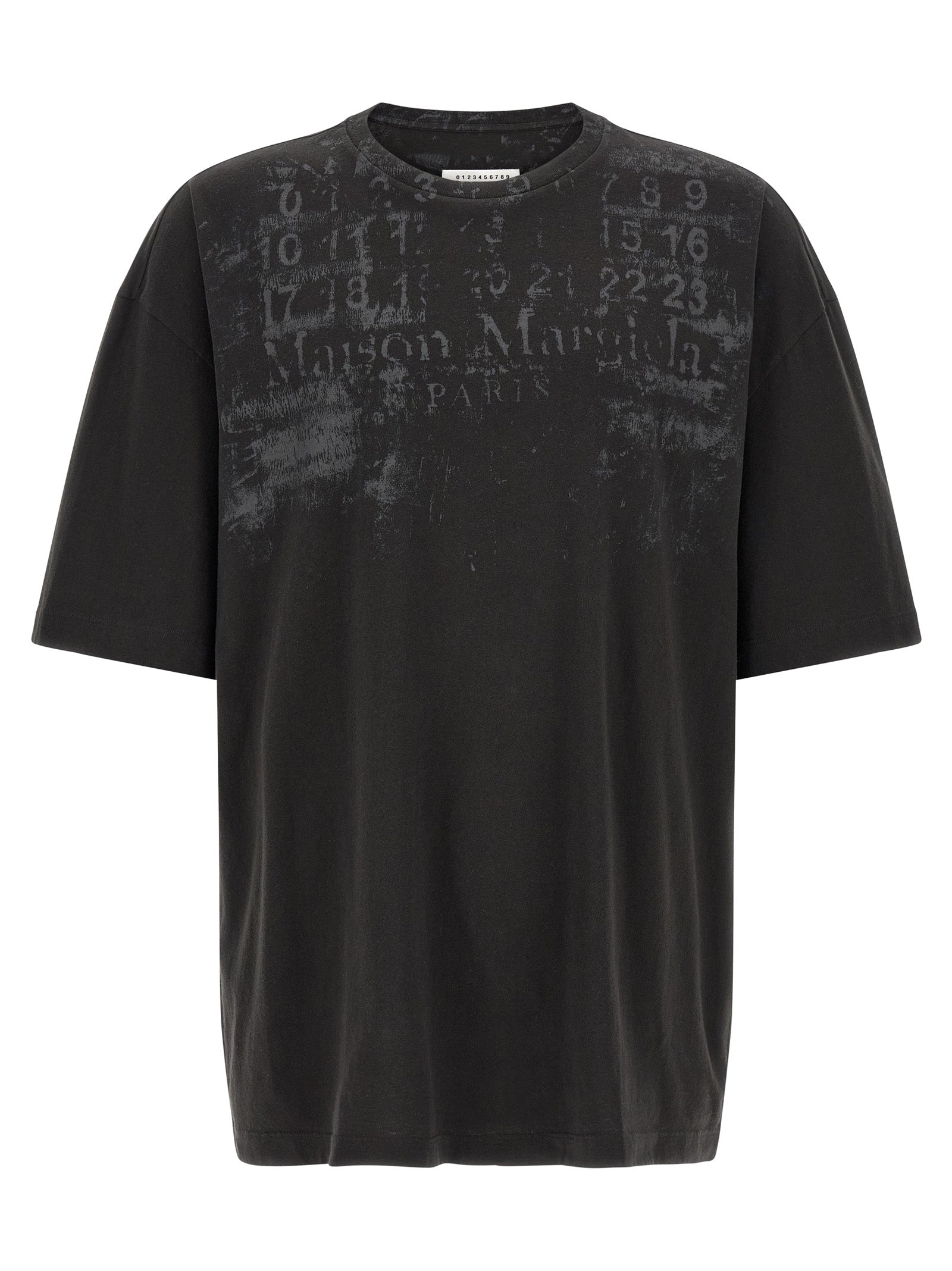 Camiseta de manga larga de algodón negro Maison Margiela