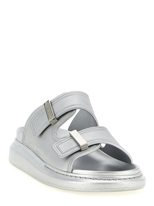 Chanclas de goma plateadas Alexander McQueen