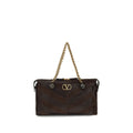 Bolso de hombro Valentino Garavani de piel de becerro marrón Bos Taurus