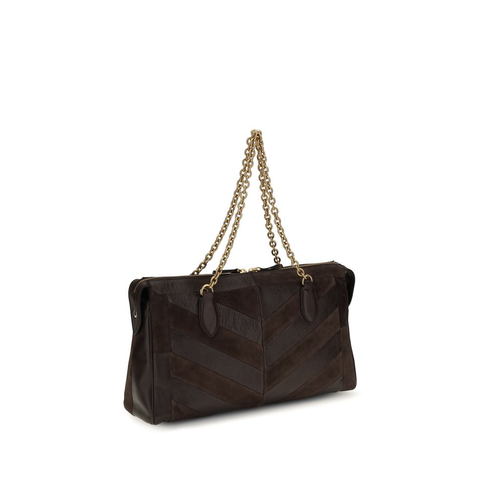 Bolso de hombro Valentino Garavani de piel de becerro marrón Bos Taurus