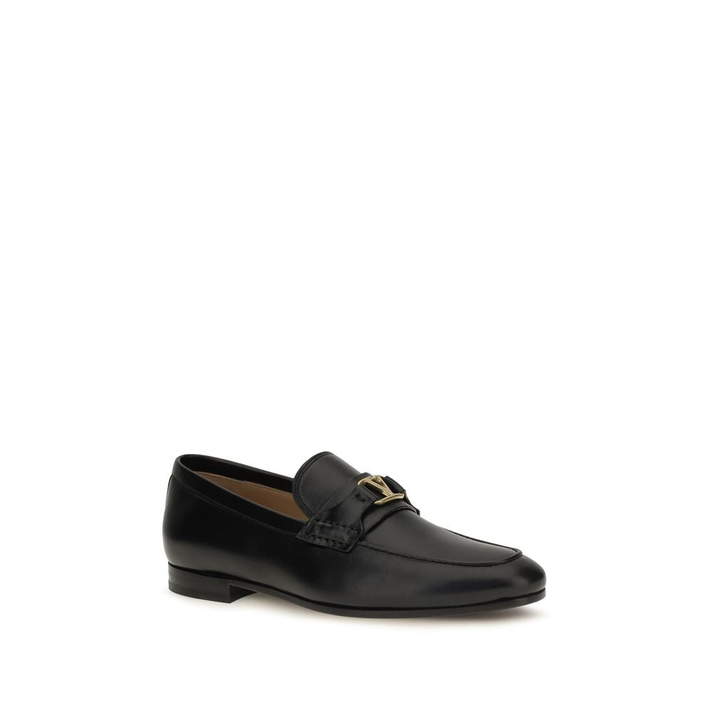 Mocasines sin cordones Valentino Garavani de piel de becerro negra Bos Taurus