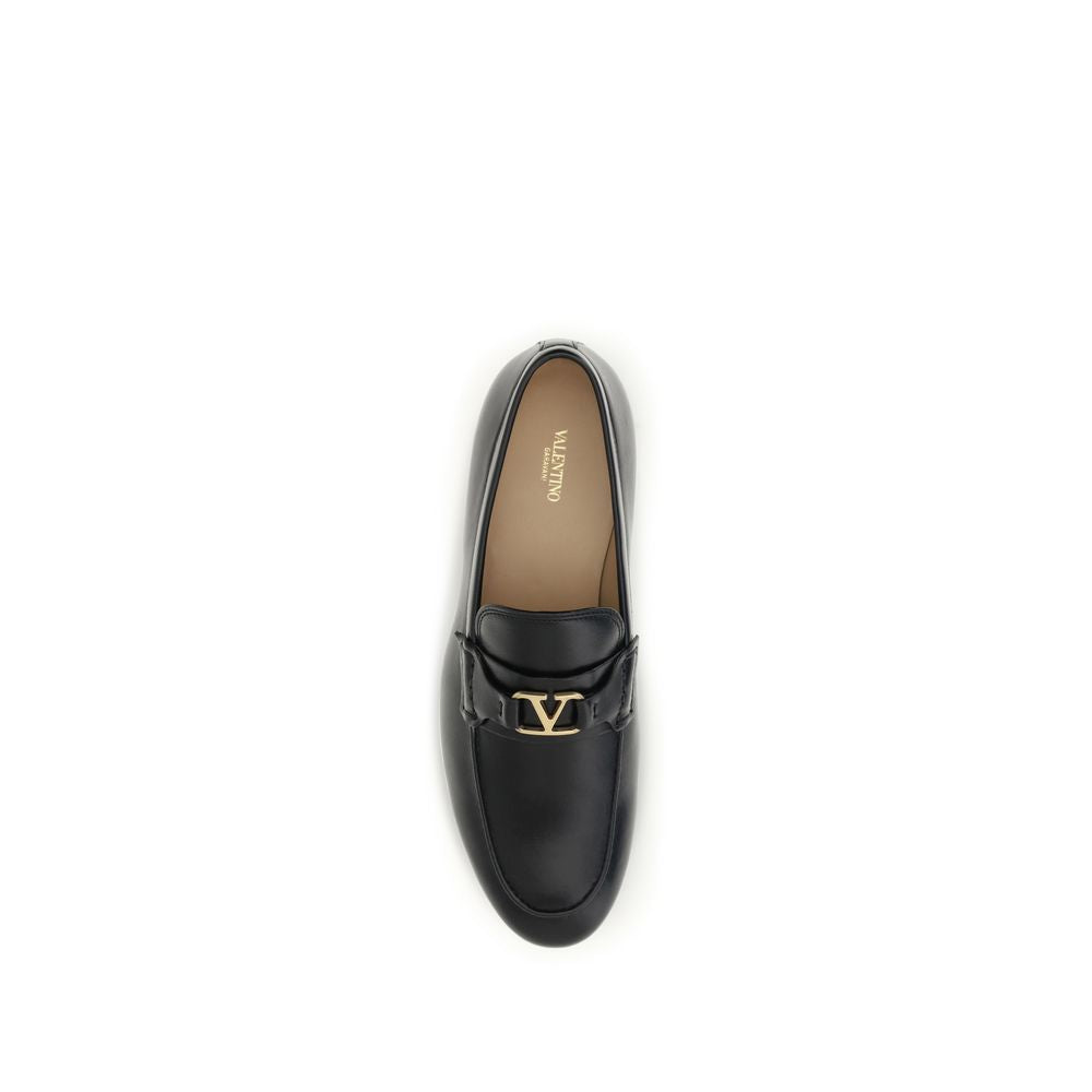 Mocasines sin cordones Valentino Garavani de piel de becerro negra Bos Taurus