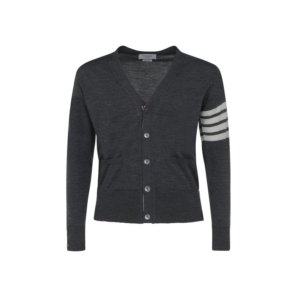 Cárdigan Thom Browne de lana gris Oves Aries