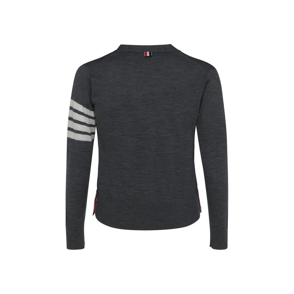 Cárdigan Thom Browne de lana gris Oves Aries