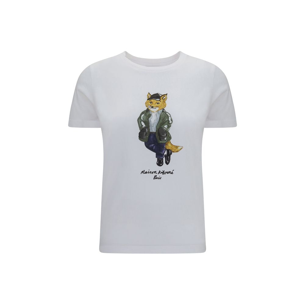 Camiseta de algodón blanco Maison Kitsuné