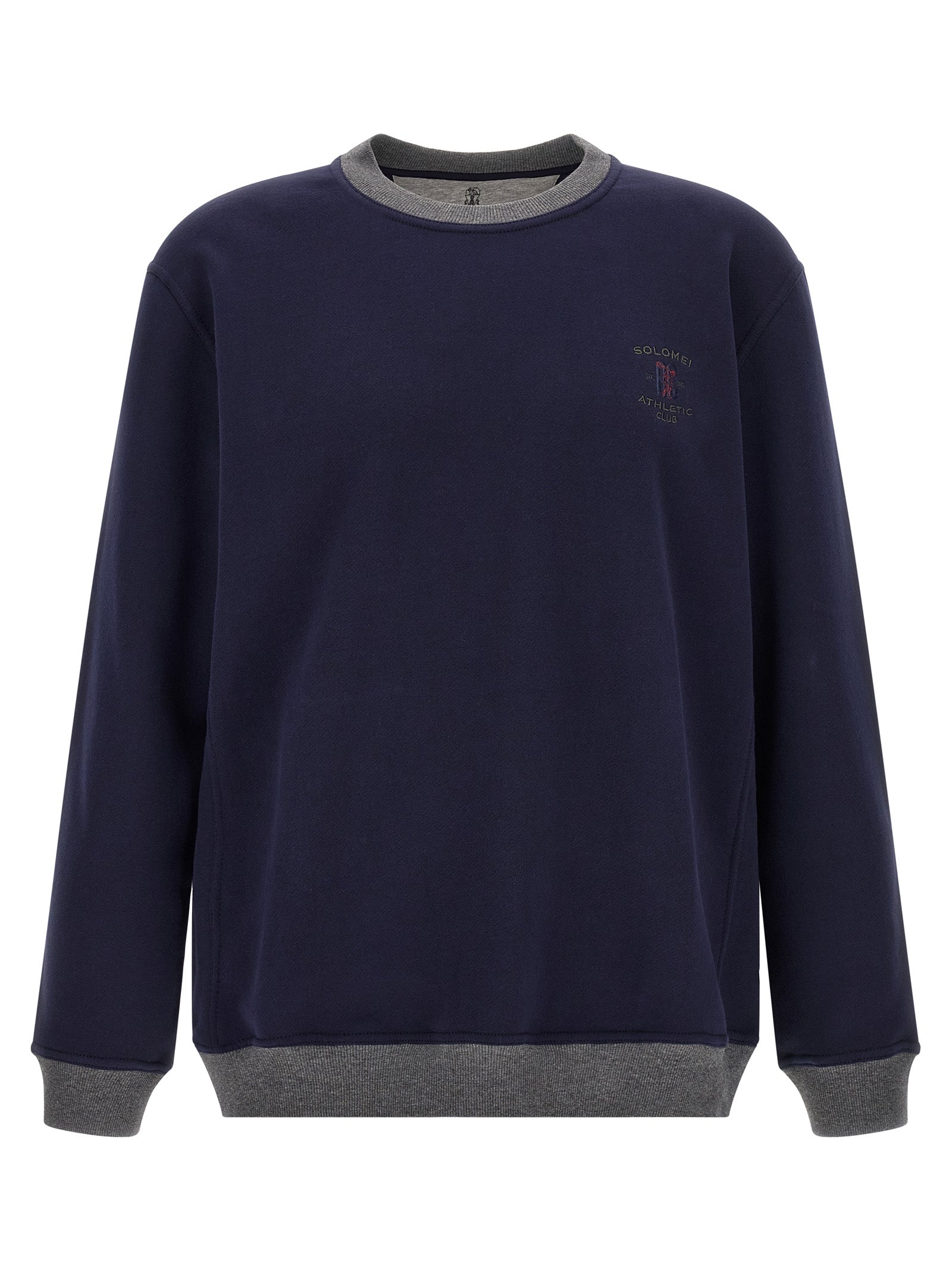 Sudadera azul de algodón Brunello Cucinelli