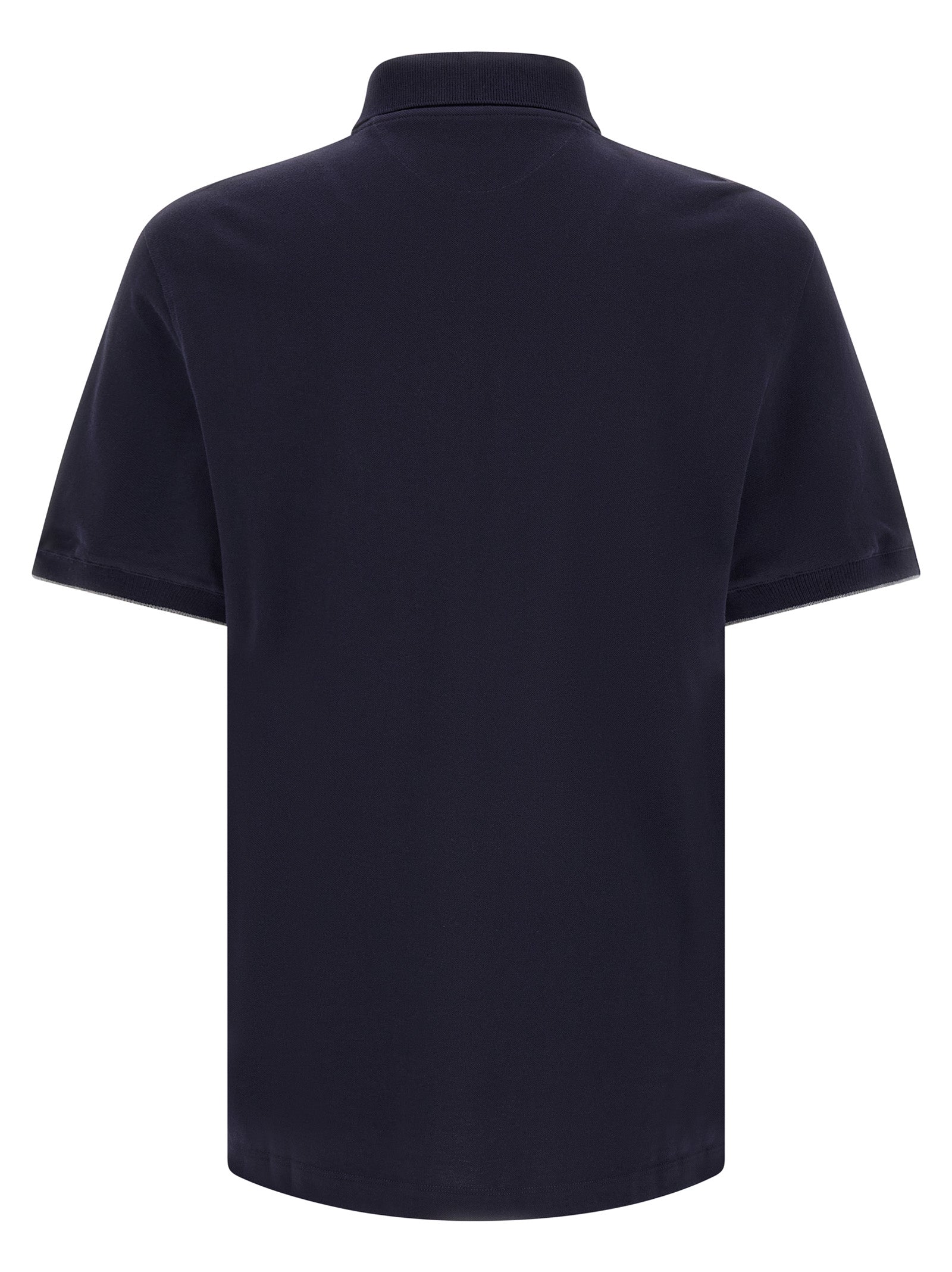 Polo azul de algodón de Brunello Cucinelli
