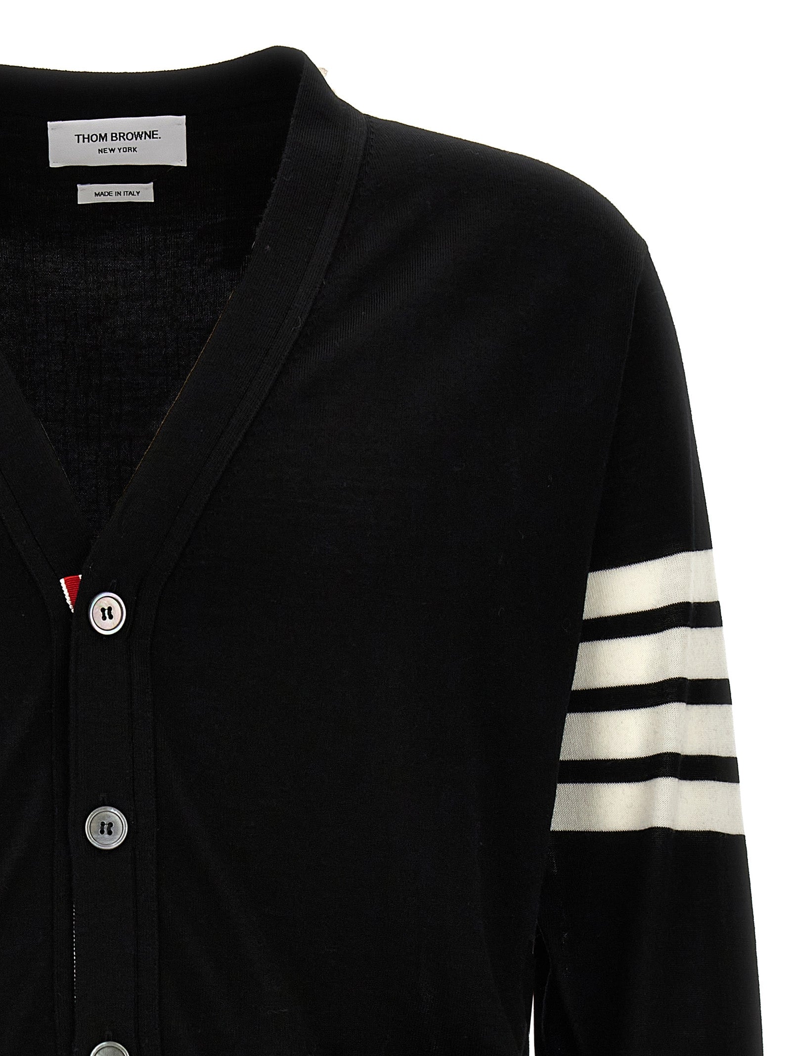 Cárdigan Thom Browne negro de lana virgen