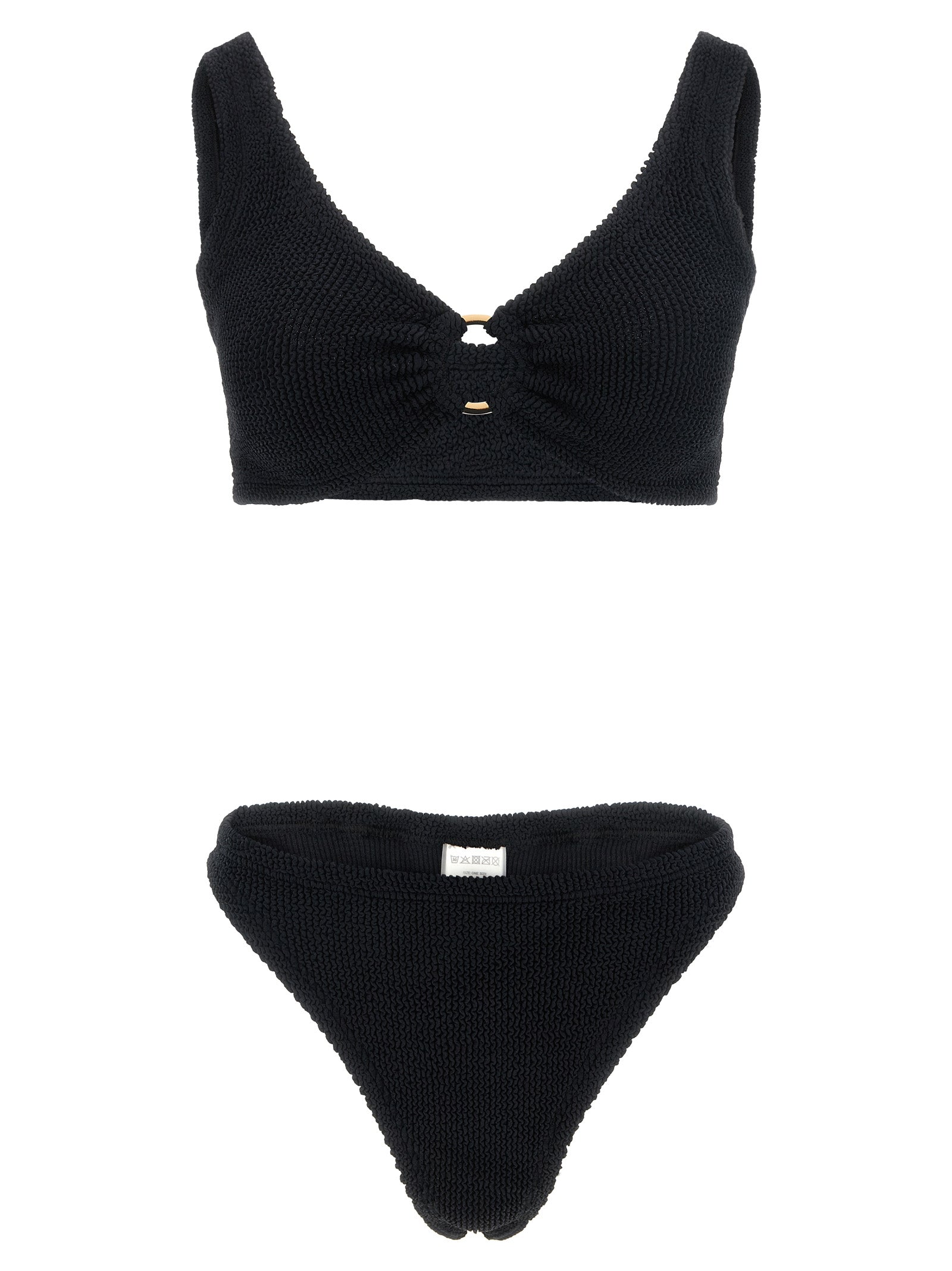 Bikini Hunza G negro de poliamida