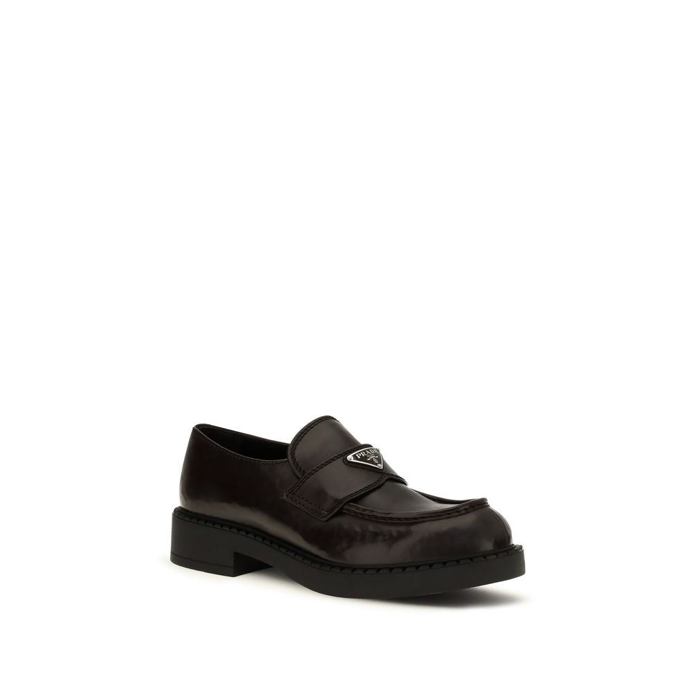 Mocasines slip-on de piel de becerro marrón Bos Taurus de Prada