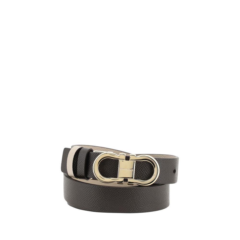 Cinturón regular Ferragamo de piel de becerro marrón Bos Taurus