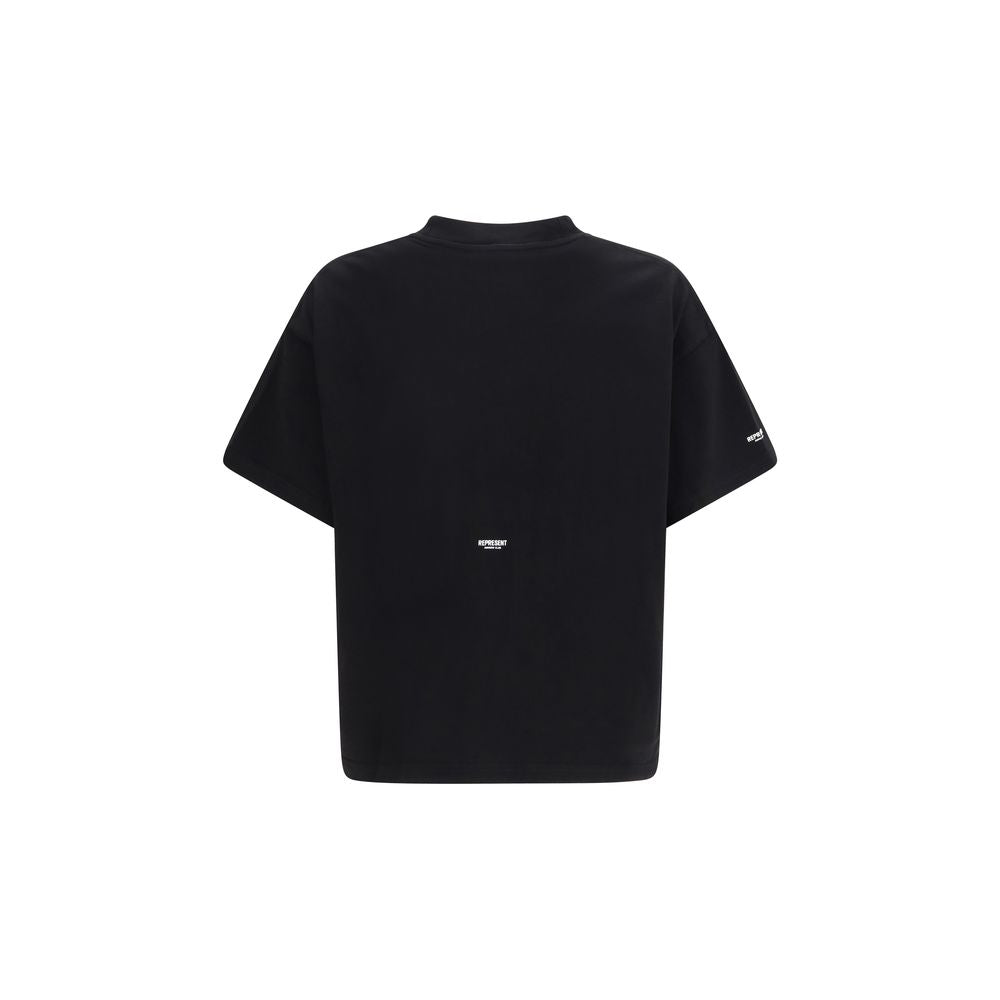 Camiseta negra de algodón con el diseño Represent