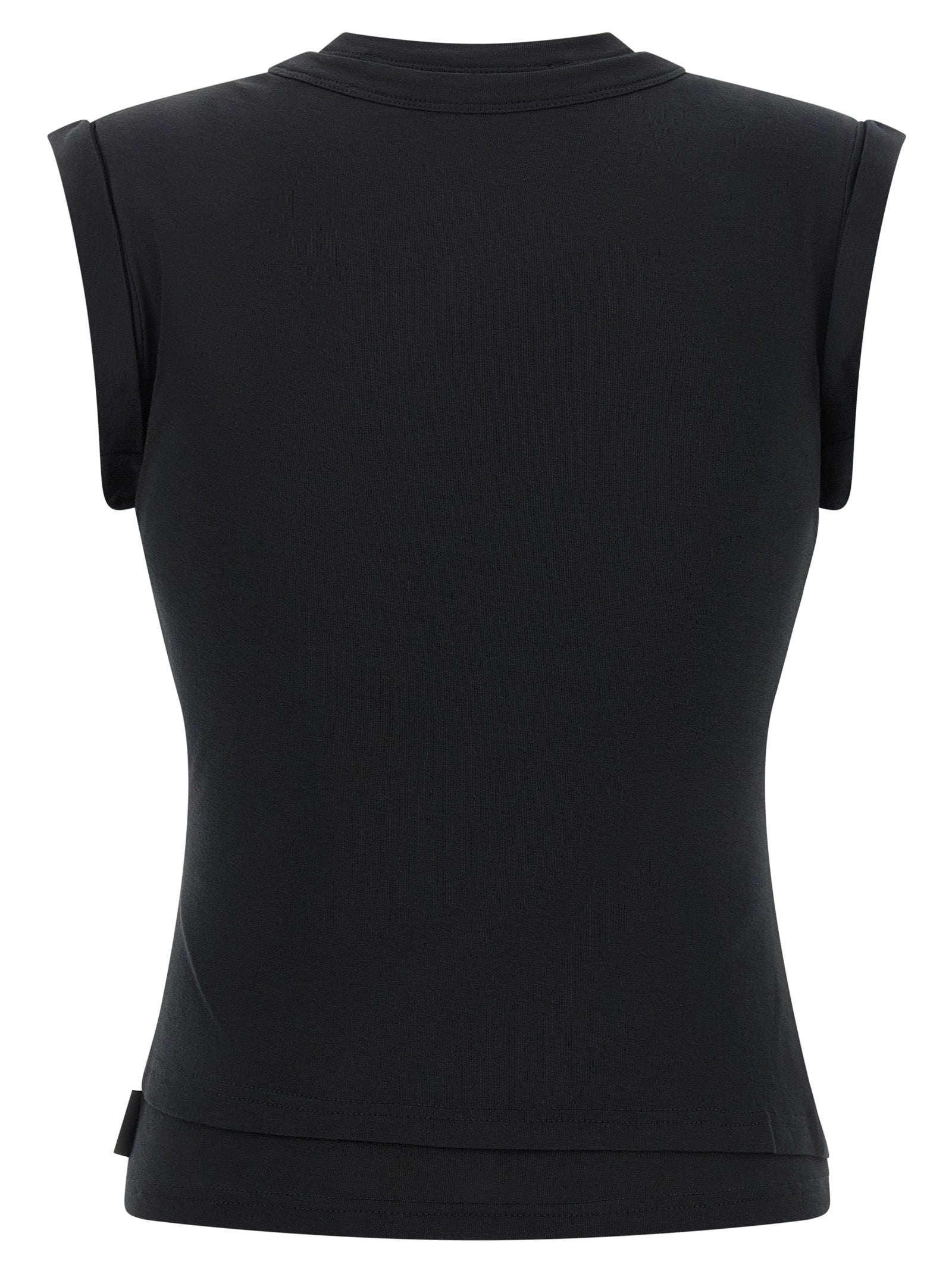 Camiseta sin mangas de algodón negra Alexander Wang