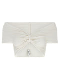 ANTONINO VALENTI White Viscose Sleeveles T-Shirt