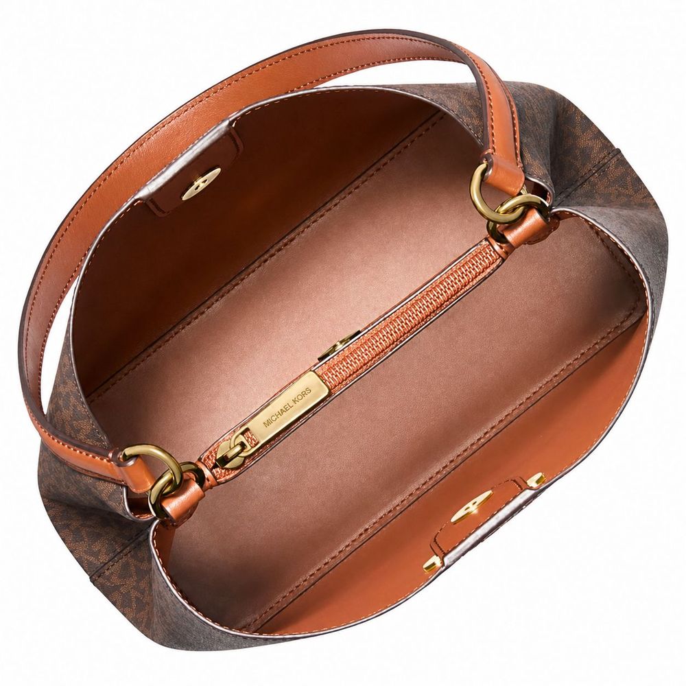 Michael Kors Brown Canvas Shoulder Bag