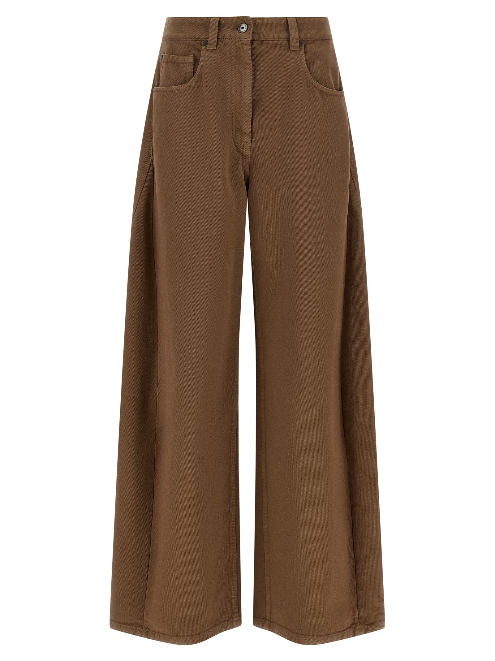 Brunello Cucinelli Brown Cotton Casual Pants