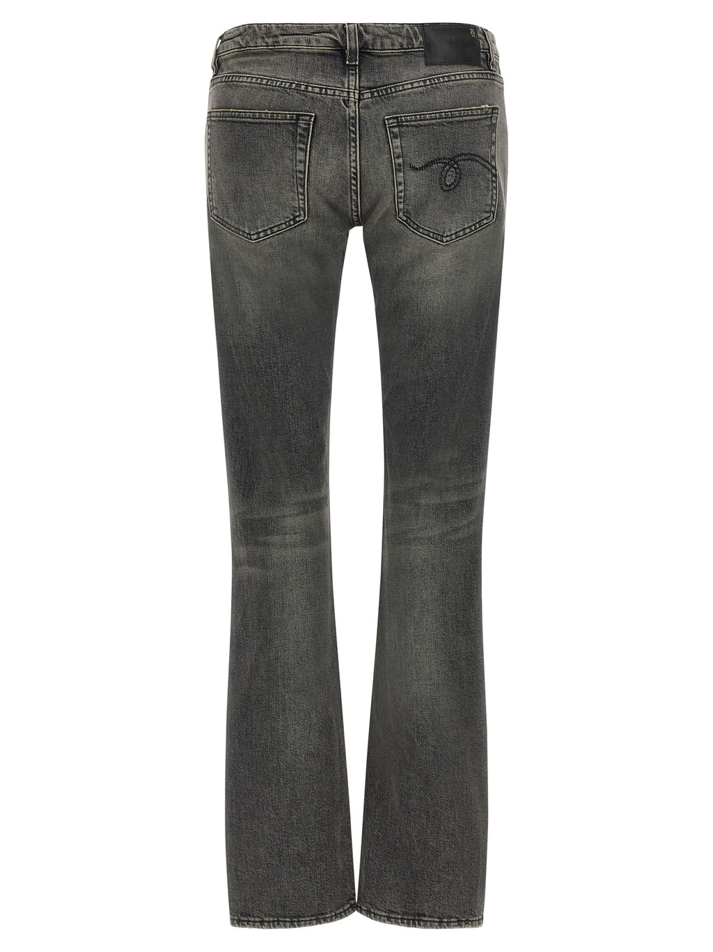 R13 Black Cotton Bootcut Jeans