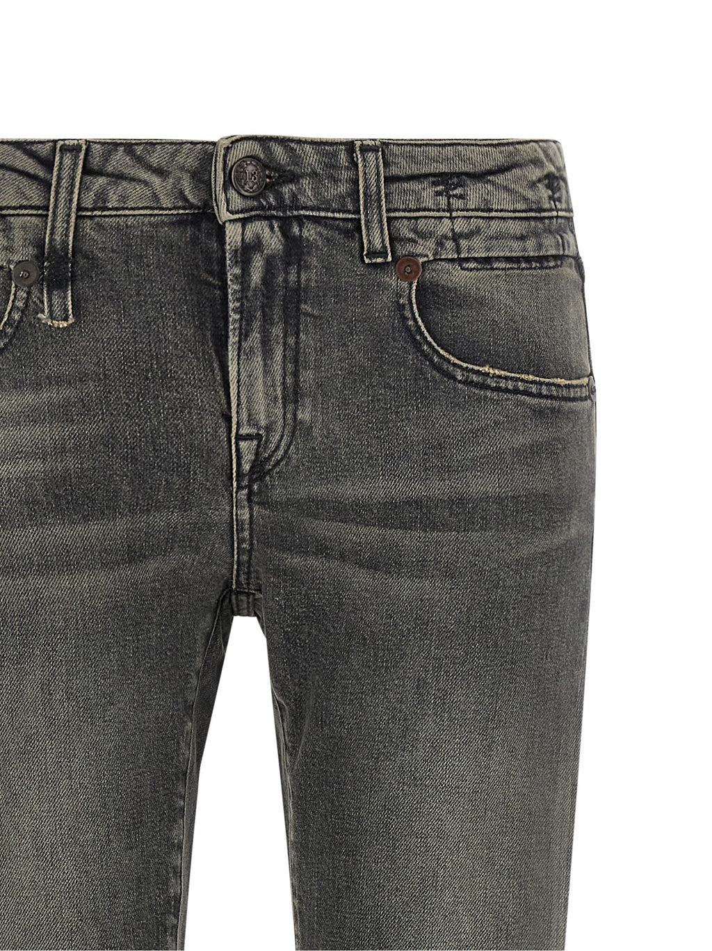 R13 Black Cotton Bootcut Jeans