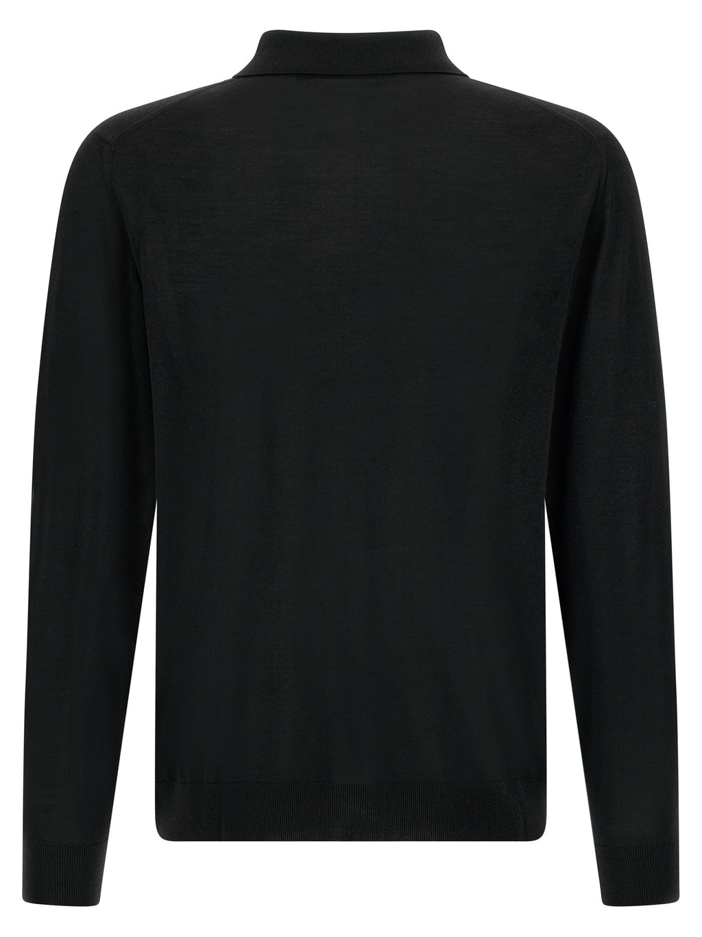 Kiton Black Wool Polo Shirt