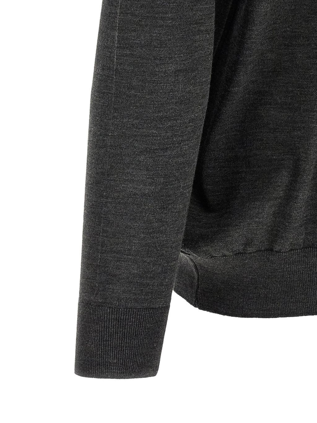 Kiton Gray Wool Polo Shirt