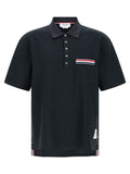 Thom Browne Blue Cotton Polo Shirt