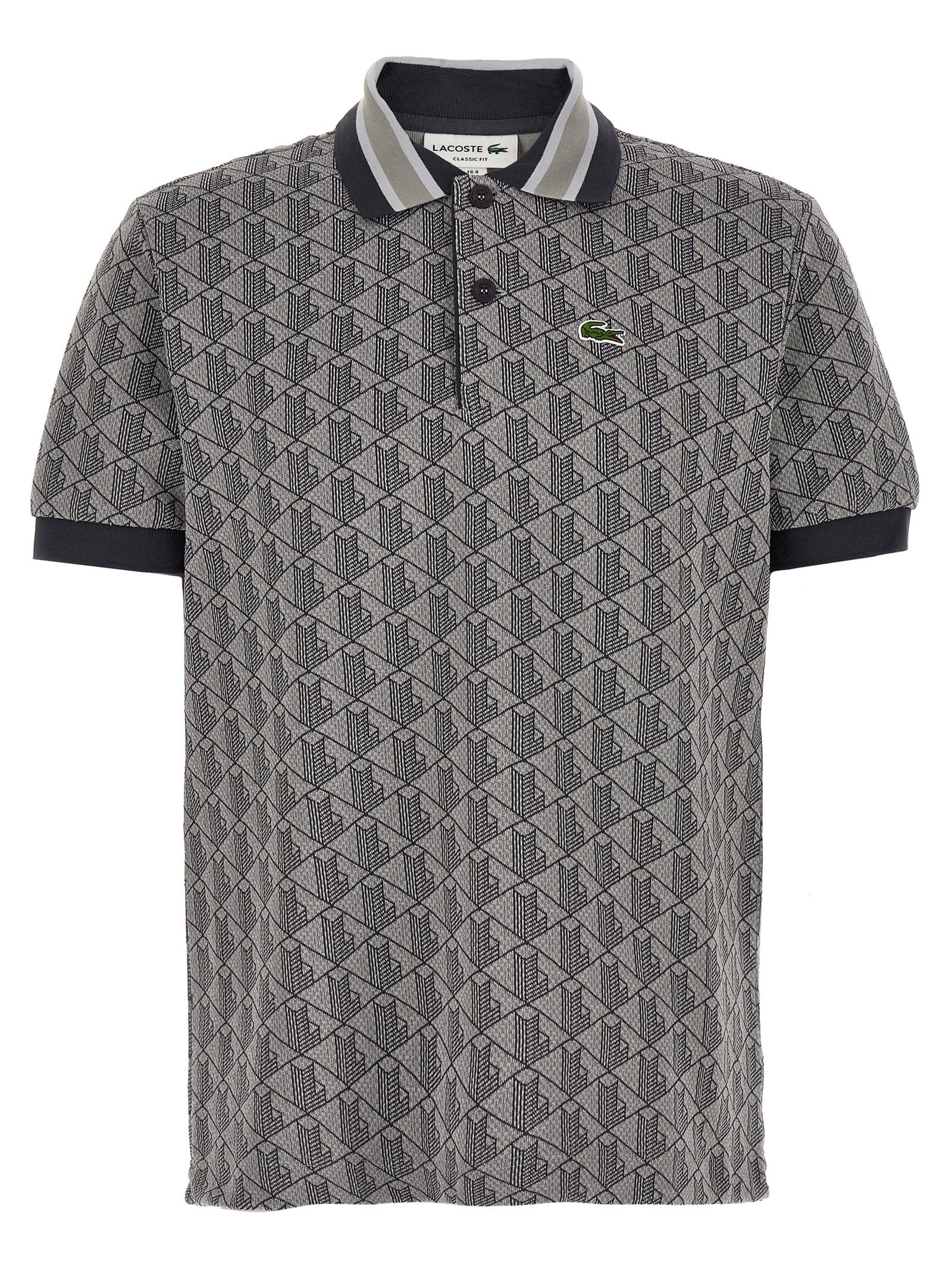 Lacoste Gray Polyester Polo Shirt