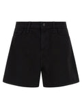 L'Agence Black Cotton Bermuda Shorts