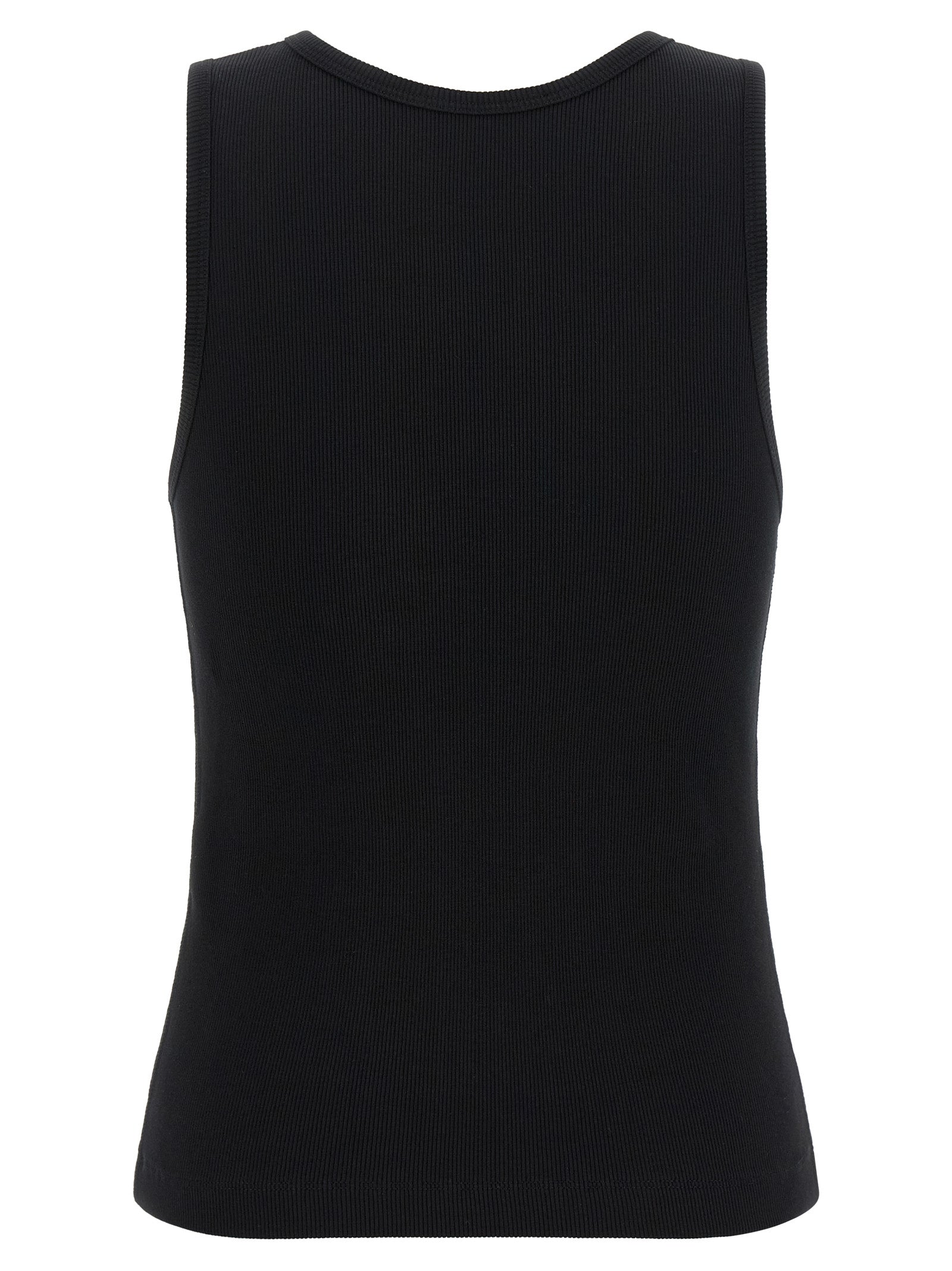 Maison Kitsuné Black Cotton Sleeveles T-Shirt