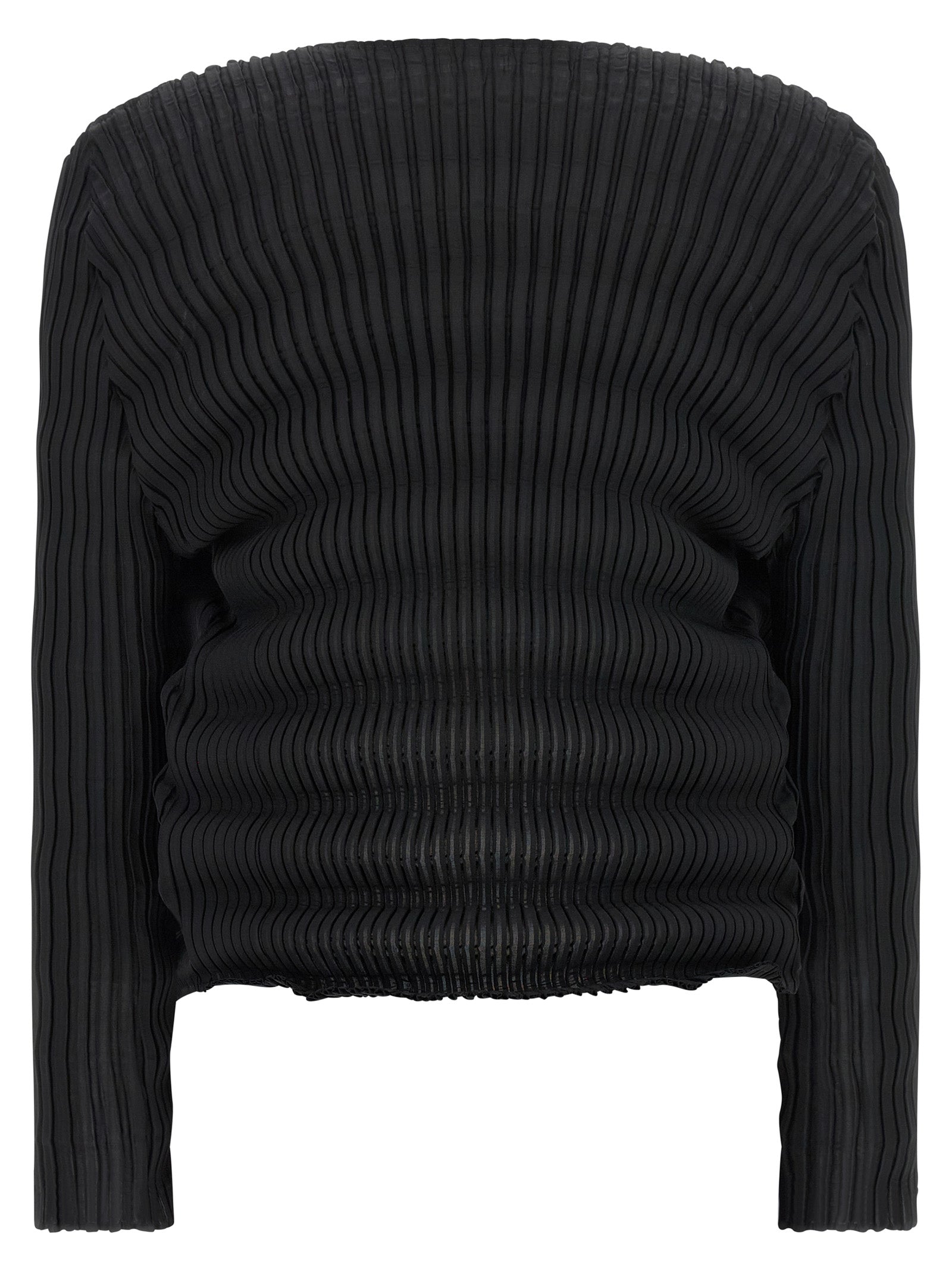 Issey Miyake Black Polyester Cardigan