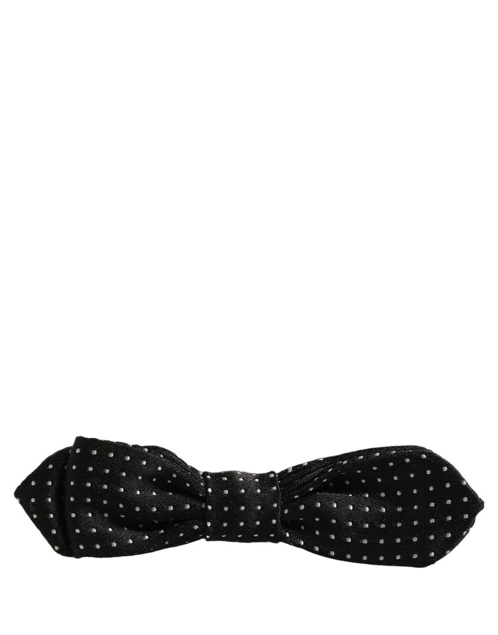 Dolce & Gabbana Black White Polka Dot Adjustable Neck Papillon Bow Tie