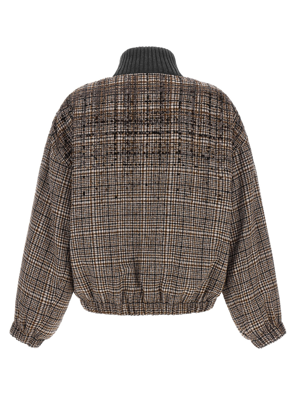 Brunello Cucinelli Brown Alpaca Leather Bomber