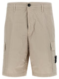Stone Island Gray Cotton Bermuda Shorts