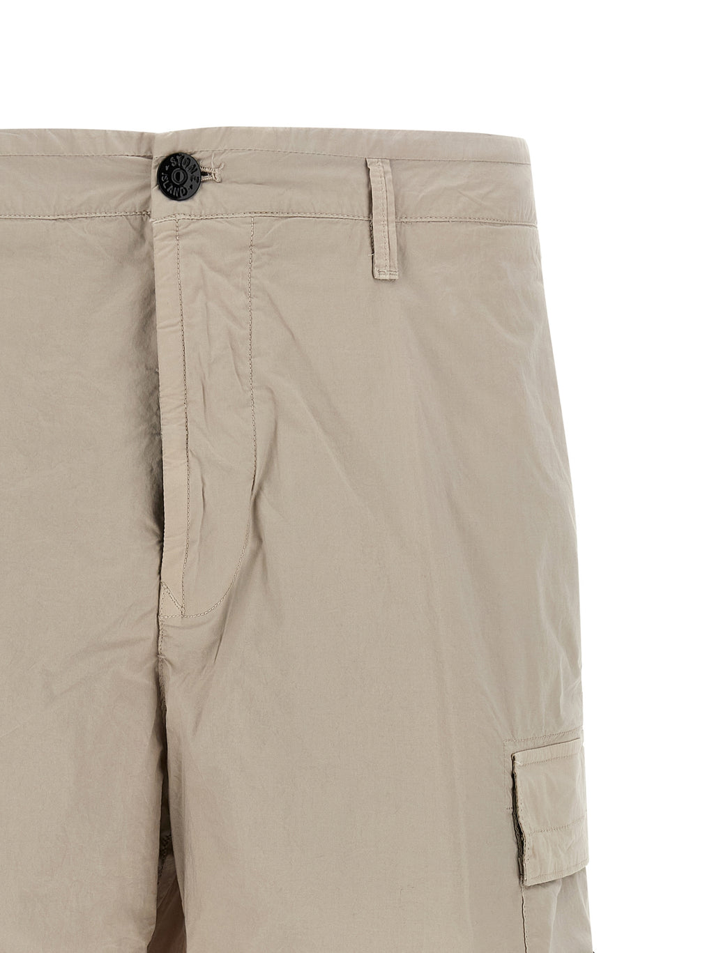 Stone Island Gray Cotton Bermuda Shorts