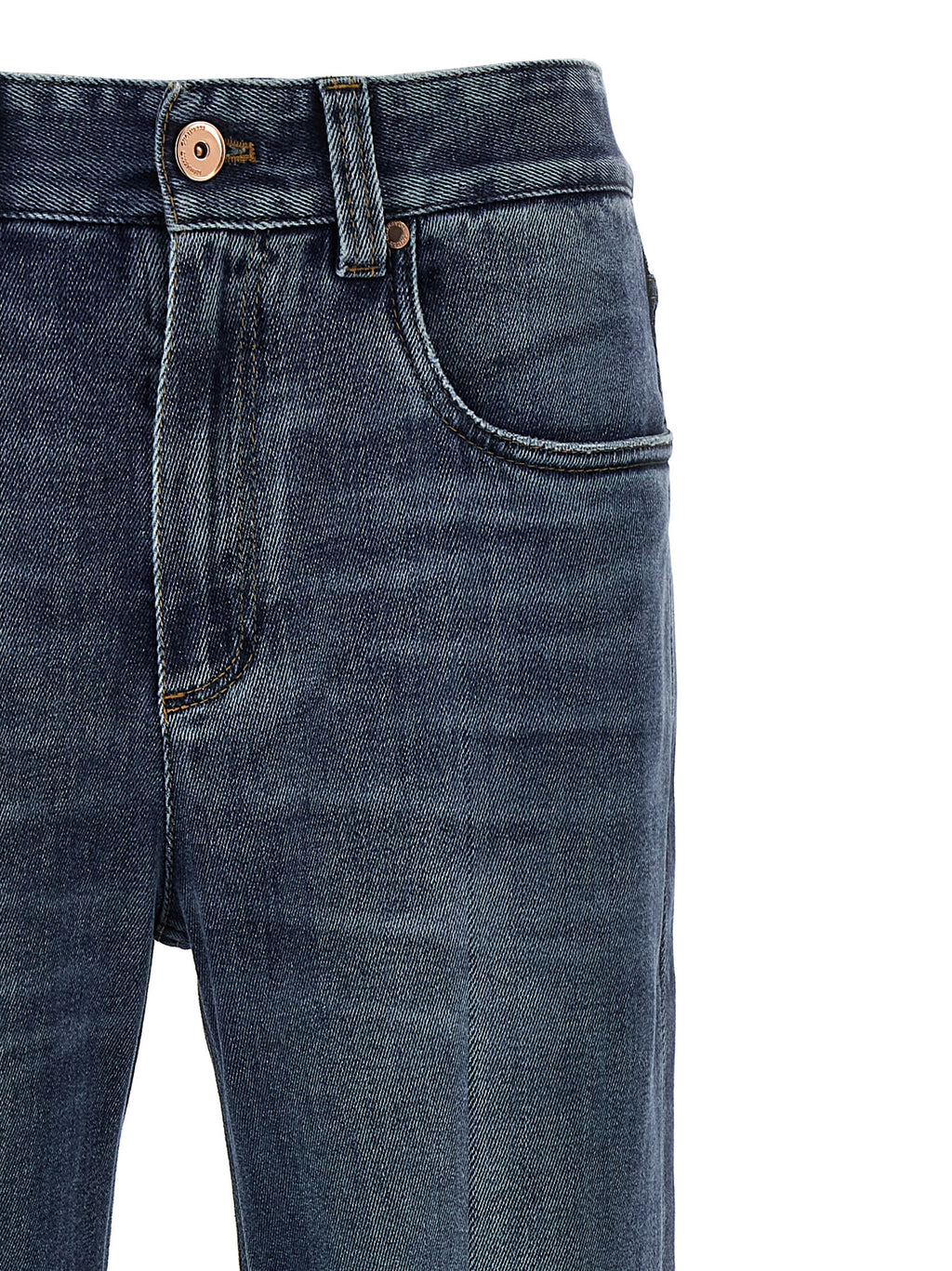Brunello Cucinelli Blue Cotton Relaxed Fit Jeans