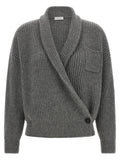 Brunello Cucinelli Gray Cashmere Cardigan