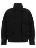 Alberto Biani Black Wool Bomber