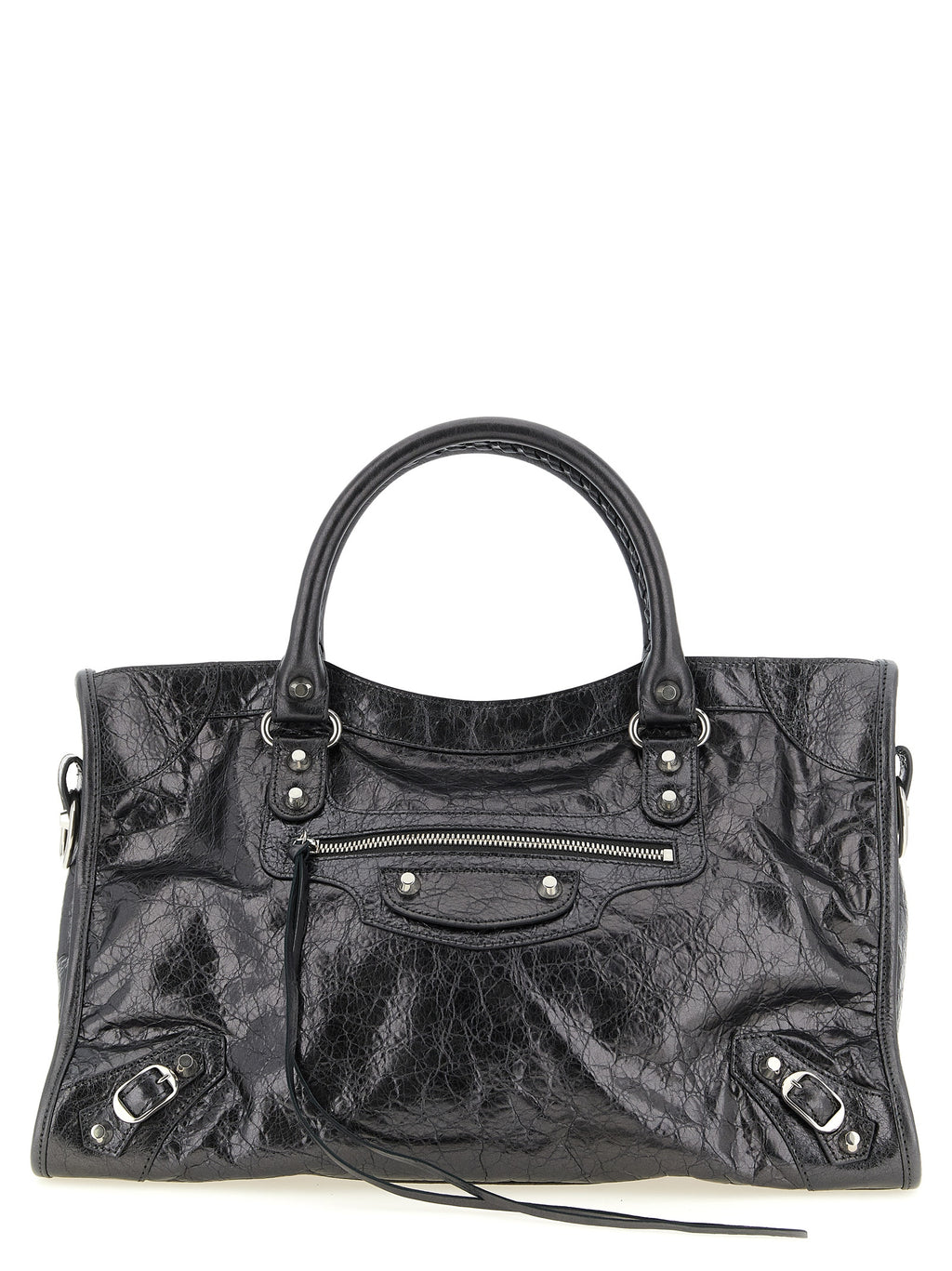 Balenciaga Silver Lamb Leather Handbag