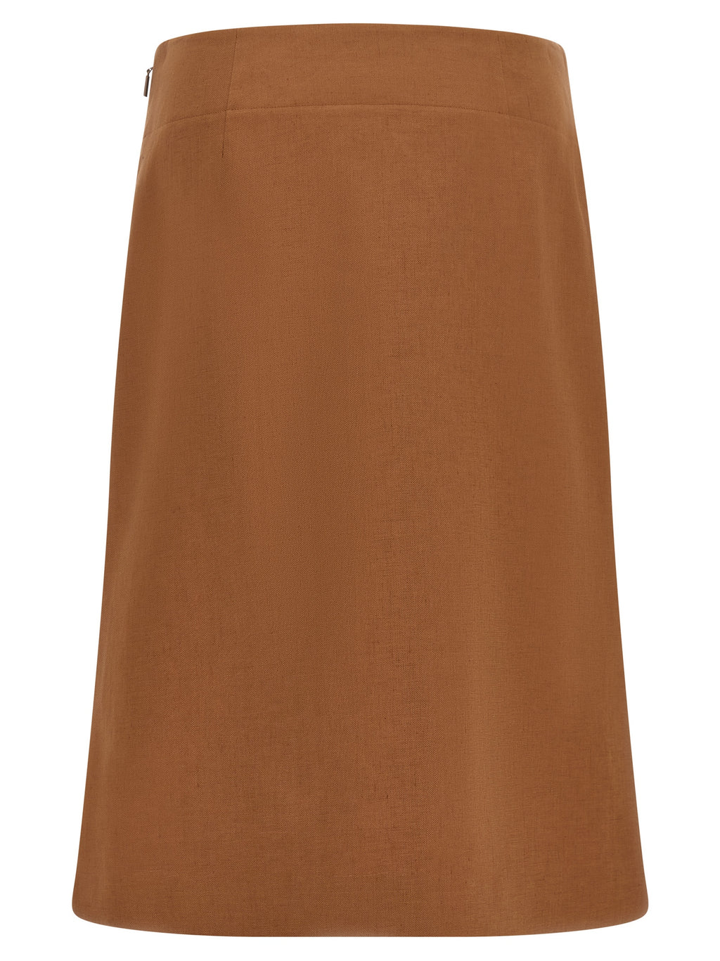 Fendi Brown Linen Midi Skirt