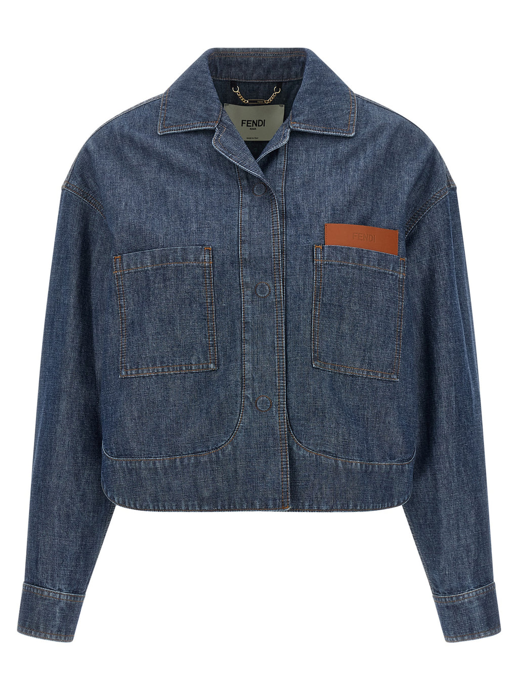 Chaqueta de mezclilla Fendi de algodón azul