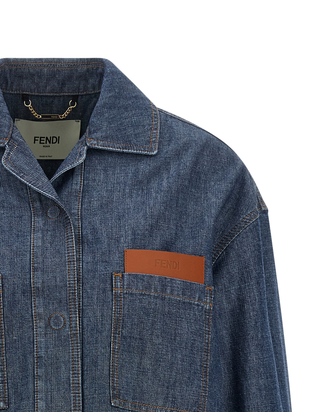 Chaqueta de mezclilla Fendi de algodón azul