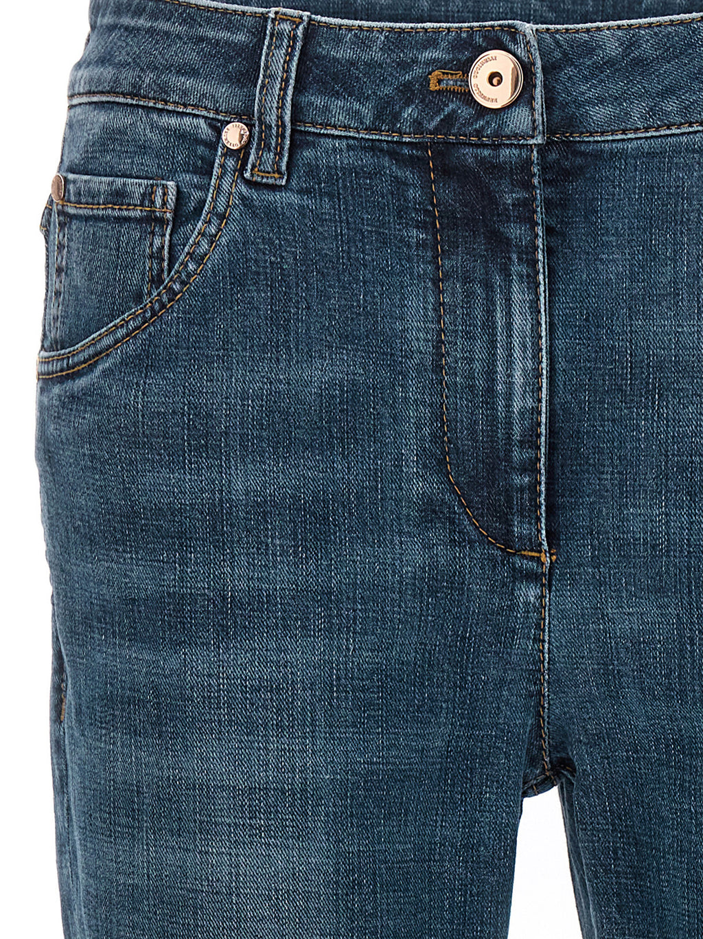 Jean droit Brunello Cucinelli en coton bleu